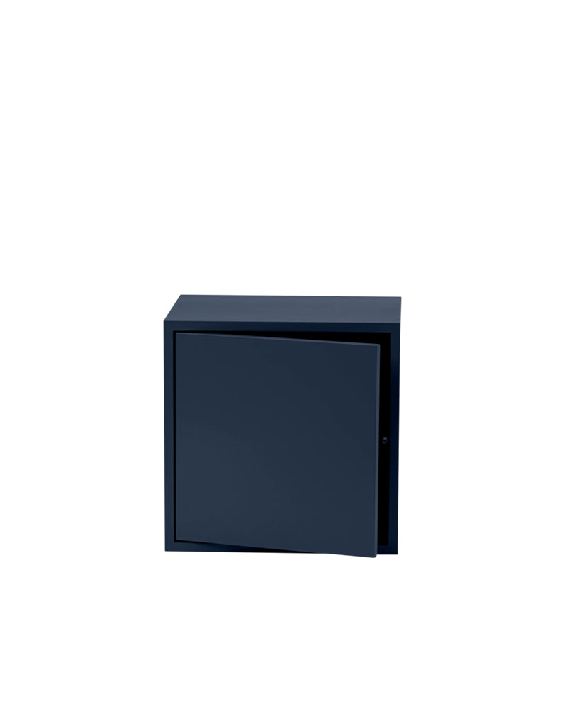 Stacked - Blue shelving unit with door - Medium